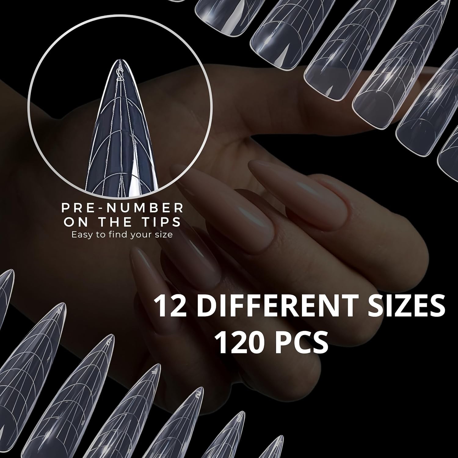 120-Piece Almond Nail Extension Forms – Perfect for Salon-Quality Gel Art