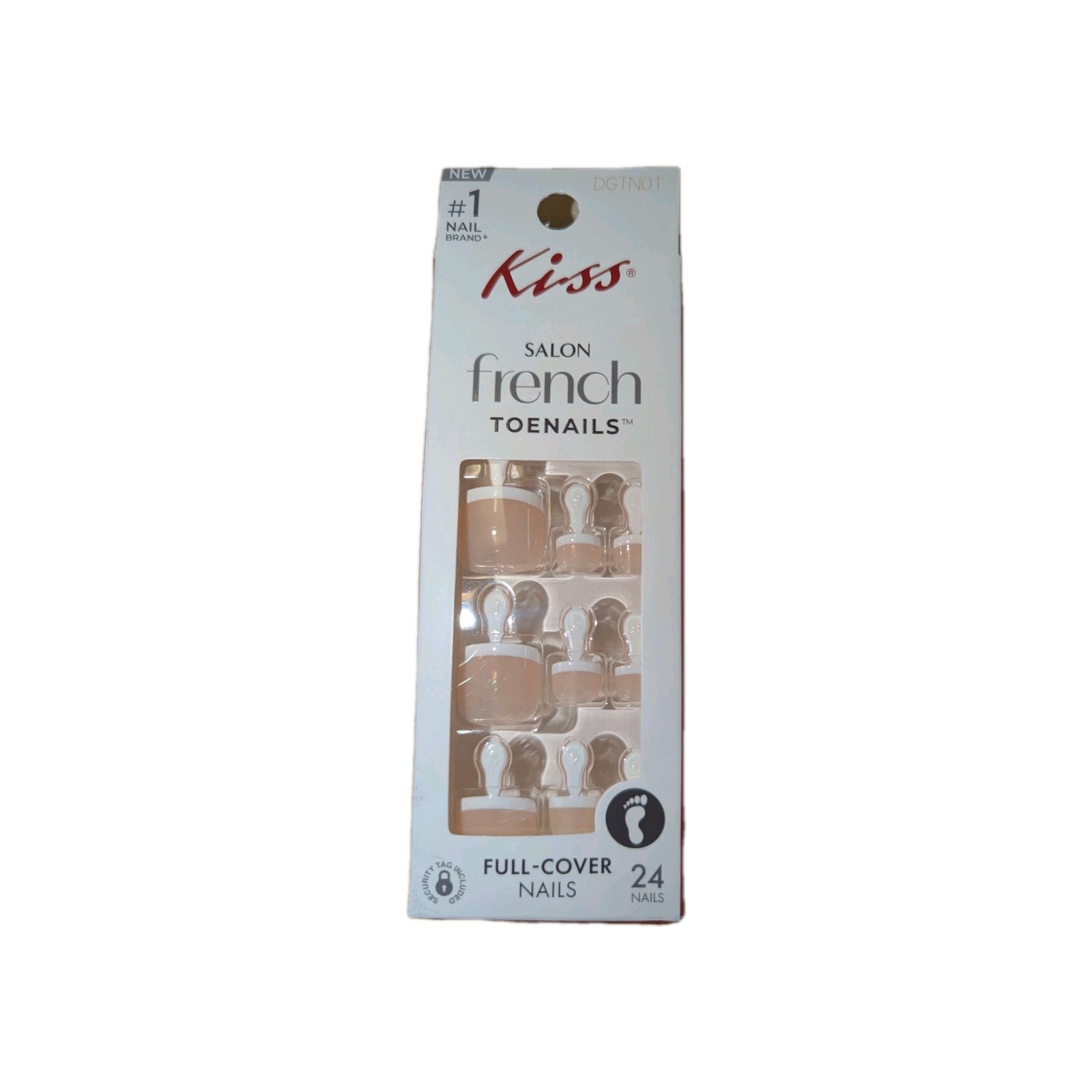 Fake Artificial Toe Nails 24 Glue-On ToeNails ~ Kiss Salon French Pedicure New