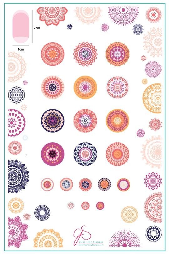 Nail Stamping Plate Mandala Clear Jelly Stamper CJS-LC18 Myriad of Mandalas