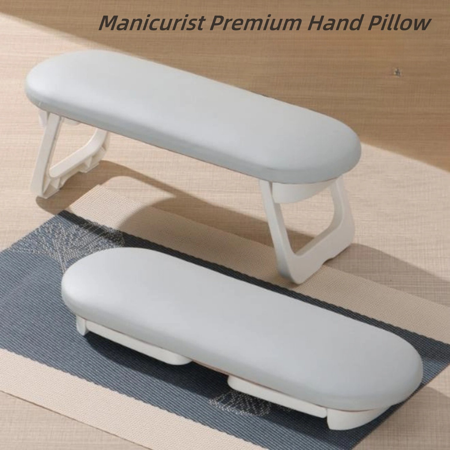 Foldable PU Leather Nail Armrest Hand Rest for Salon & Home Use.