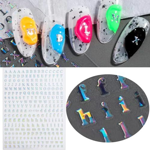 Letter Nail Stickers for Nail Art，English Alphabet Nail Decals Self-Adhesive