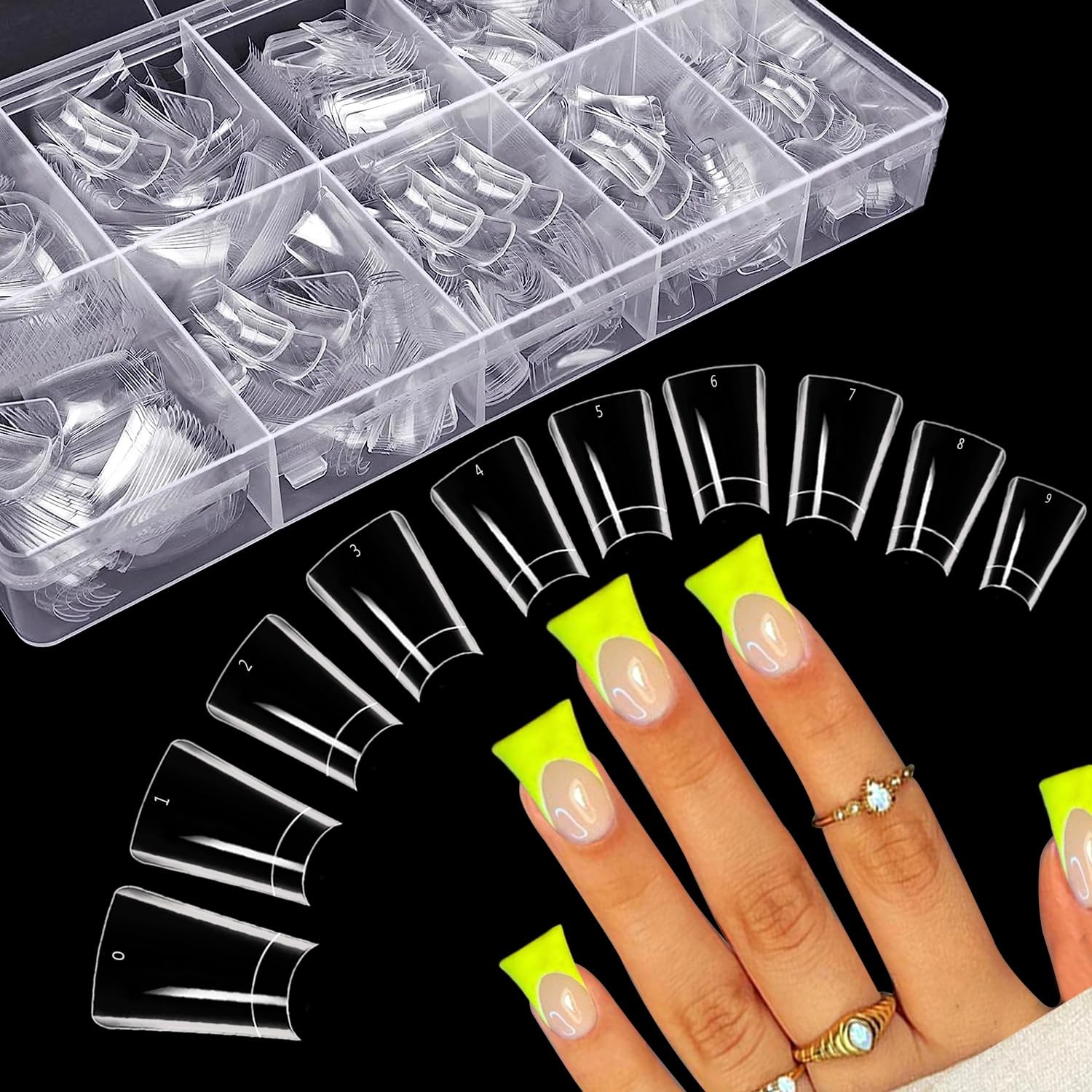 500PCS Duck Nail Tips for Acrylic Nails, Clear Nail Tips Duck Feet Fan Flare …