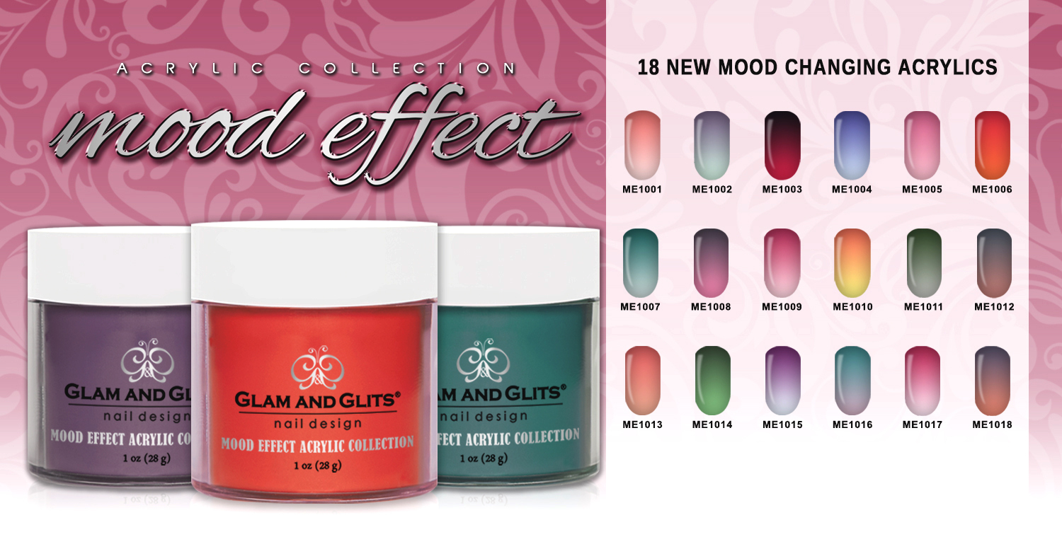 New Glam & Glits Mood Effect Acrylic Collection 1 Oz UPDATED – FULL 48 COLORS