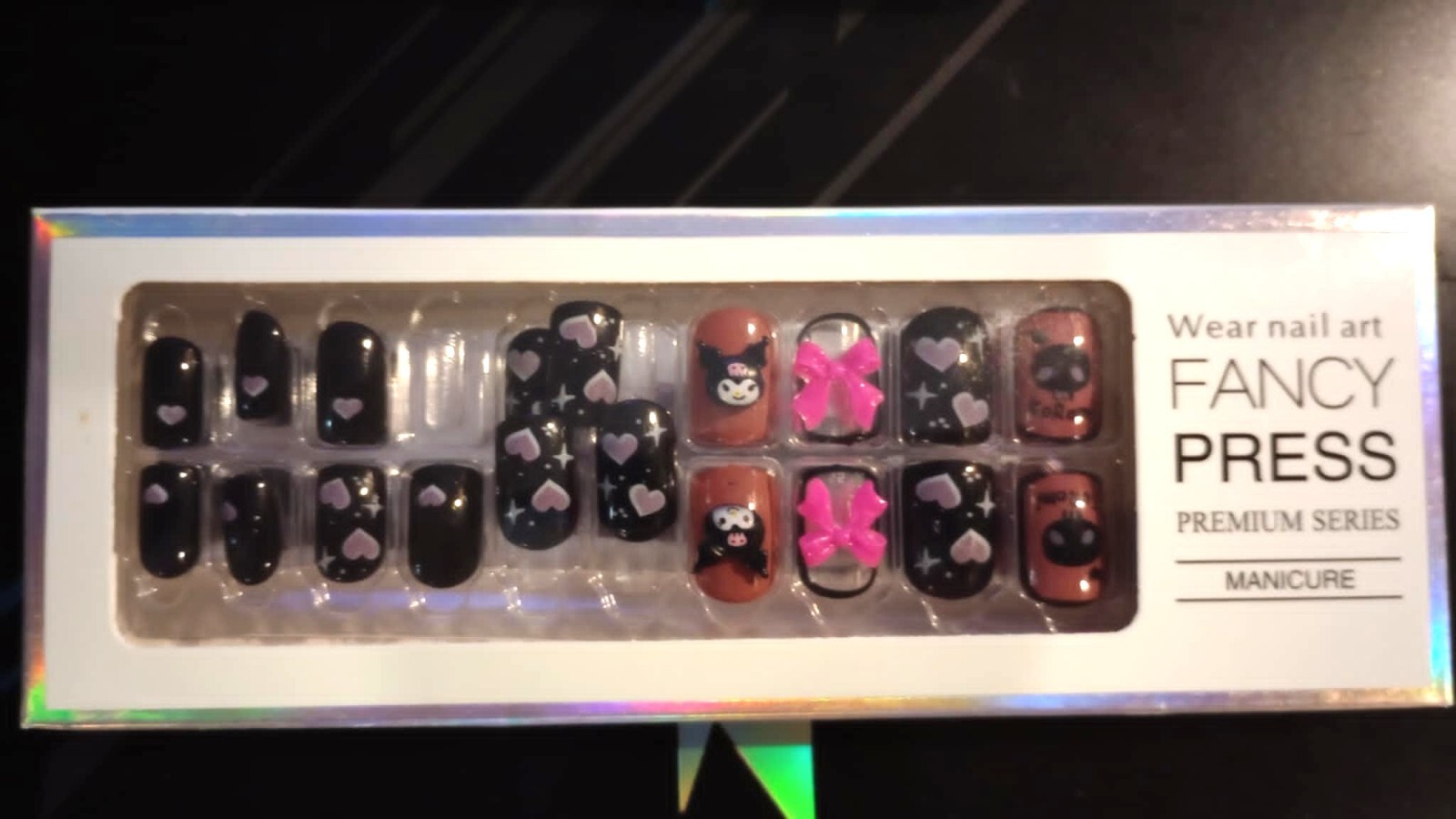 20pcs Sanrio ~ Kuromi ~ Press-On Nails for Small Fingers or Toes! 3D