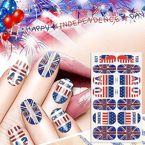 8 Sheets 4th of July Independence Day Nail Wraps Nail Independence Day-1