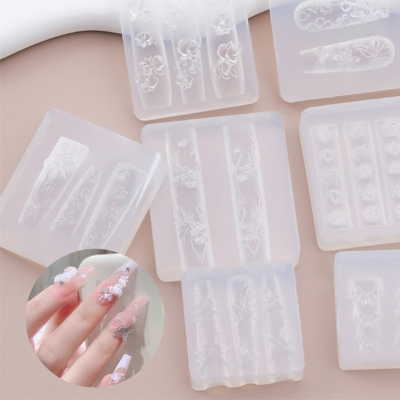 Easy to Use Silicone Mold for Detailed 3D Nail Art Nail Accesory for Manicurists