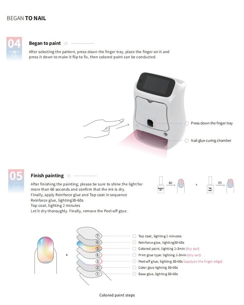 Touch Screen 3D Nail Printer Machine Mobile DIY Nail Art Printer With Gel Dryer