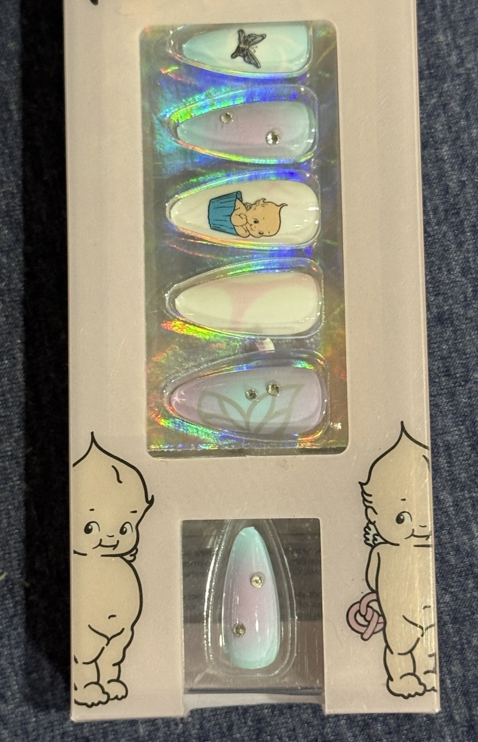 4 Sets KEWPIE x ONCH Collab Rhinestone Never Have I Ever Press-On Nails NIP $72