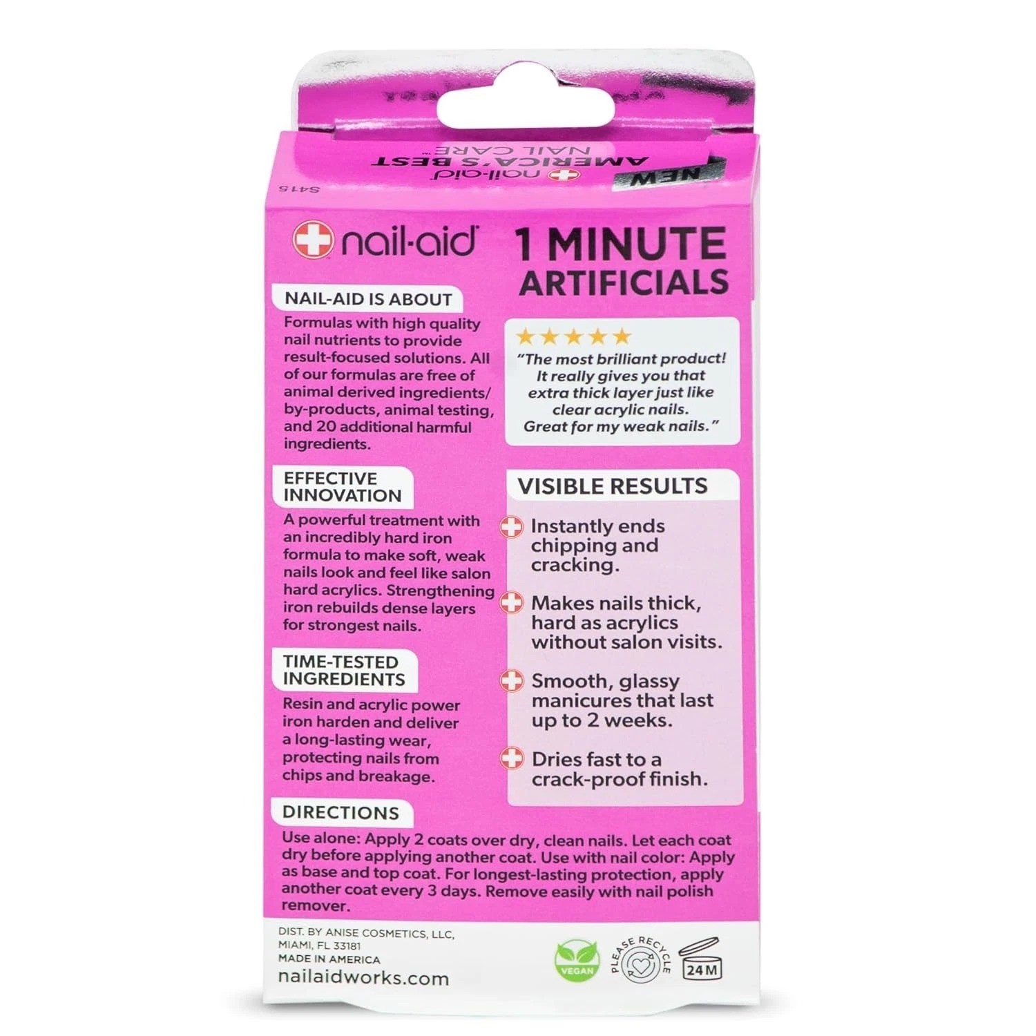 Nail-Aid 1 Minute Artificials – Nail Treatment, Clear, 0.55 Fl Oz (Pack of 1)