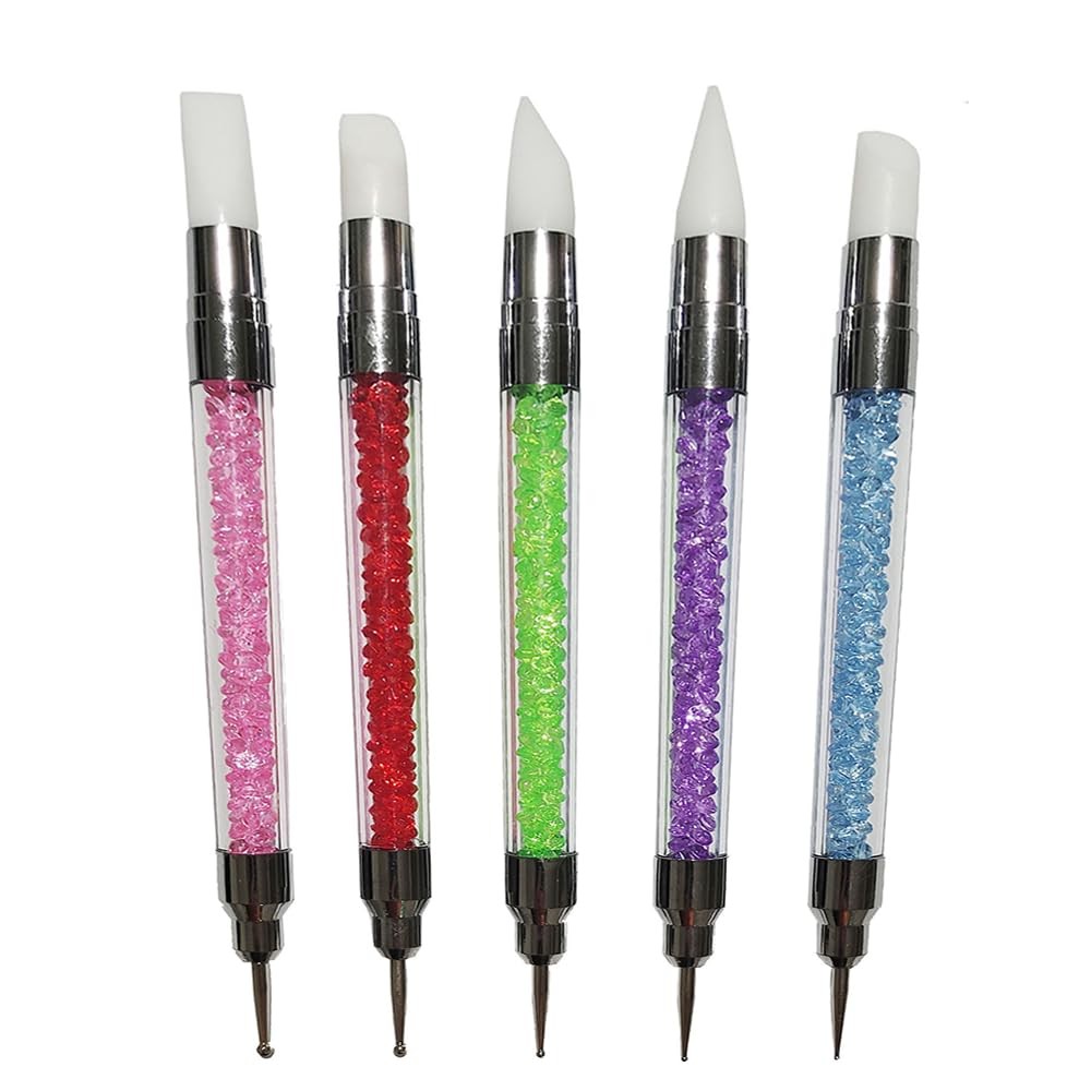 Bolígrafos de silicona de doble punta decoración de uñas, herramientas puntos
