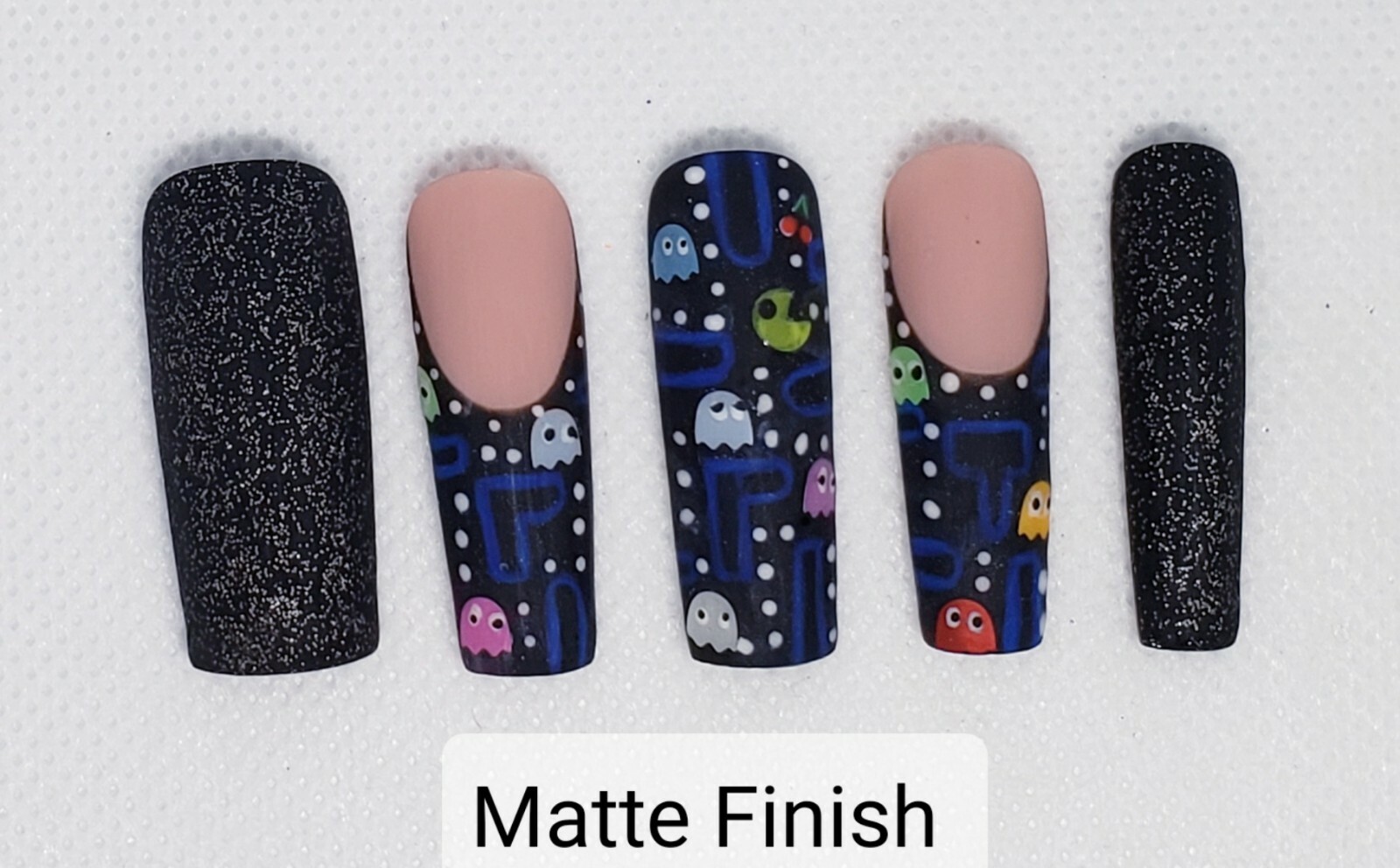 Handmade Press on nails🕹Game On 🎮 Square Long length/Glossy/ Matte or Both