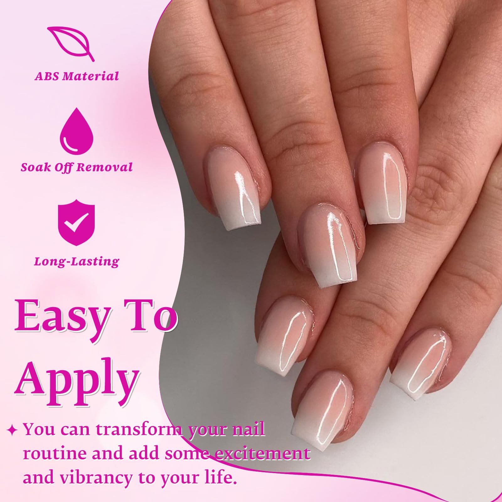 168pc Ombre Press on Nails Short Coffin Fake Nails with Tabs, XS Coffin Nails…
