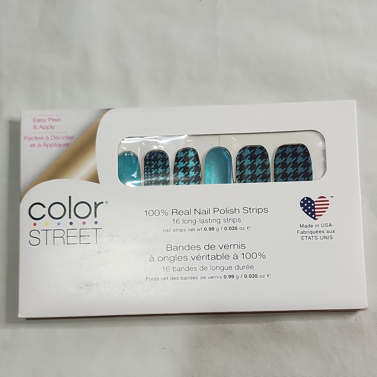 Color Street Lot of 5 Nail Polish Strips Glitter Green Turquoise Black Blue