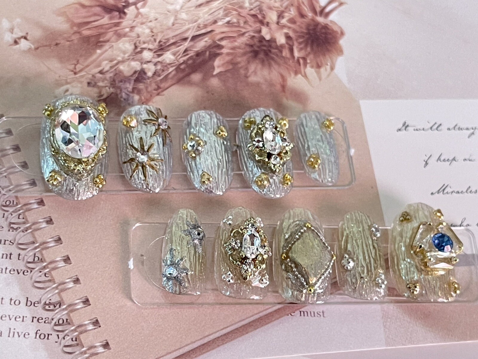 🔥CUSTOM Gel Press On False Nails set /Handmade size：S（15 11 12 11 9mm）