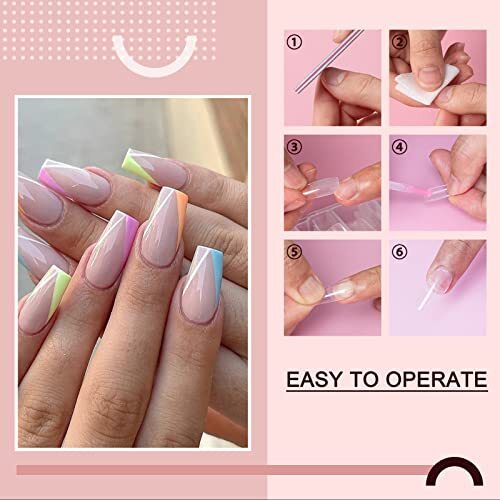 Square Nail Tips 600 PCS Artificial Full Cover 600 Count (Pack of 1) Clear