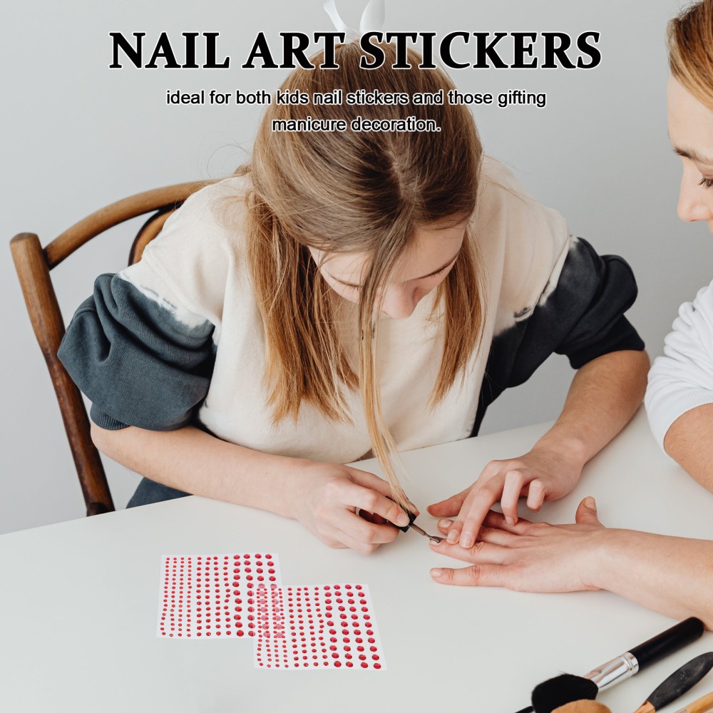 20Pcs Durable Red Acrylic Nail Stickers Self Adhesive Flatback Charms