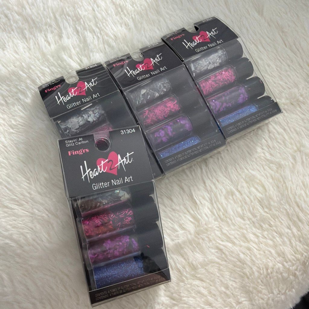Fing’rs Heart2Art Glitter Nail Art Set 31304 Multicolor Sparkle 4 Tubes