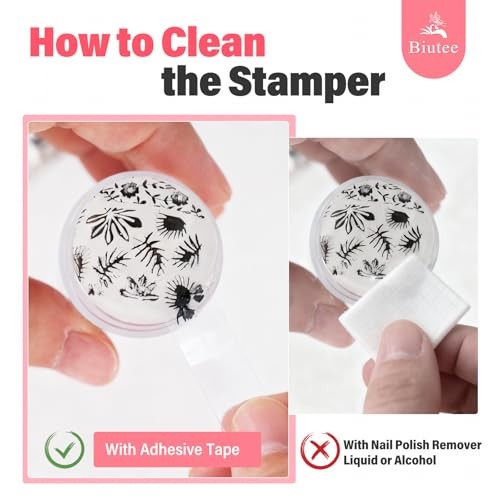 French Tip Nail Stamp 4PCS Nail Art Stamper Kit with stamper & scraper