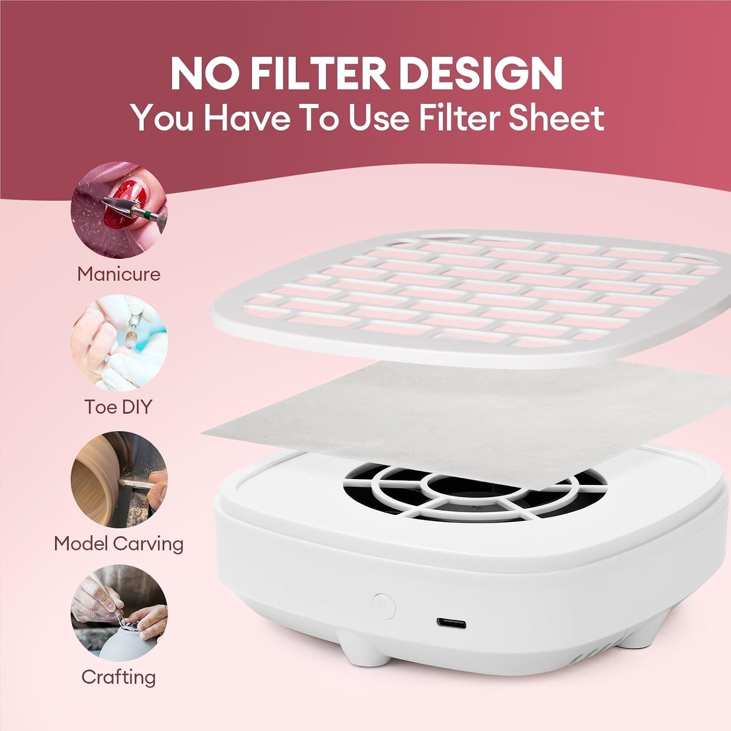 Efficient Nail Dust Collector – Corded Power, Gentle Noise, Easy Maintenance