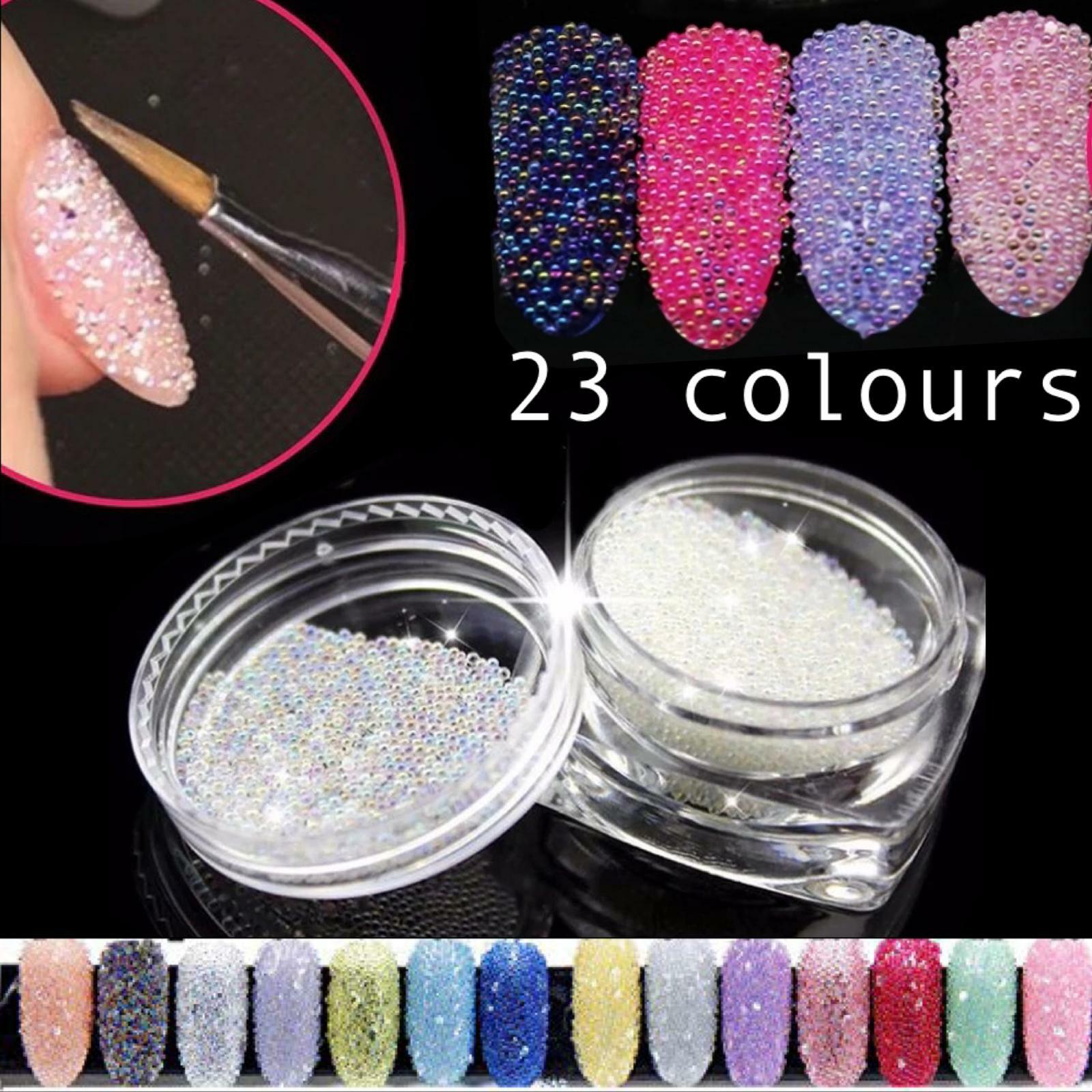 CAVIAR BEADS ROSE GOLD Crystal 3D Micro Ball Pixie Nail Art Decoration Glass UK