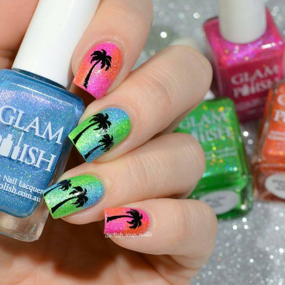 Palm Stencils for sunset nails, nail art, nail vinyls