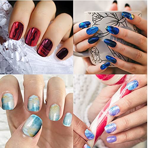 168 Pieces 12 Sheets Full Wrap Nail Polish Stickers Self Adhesive Lovely Style