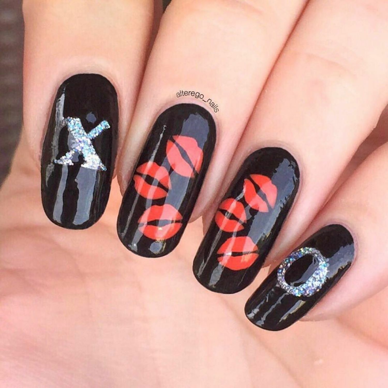 Kisses Stencils for Nails, Valentine’s Day Nail Stickers, Nail Art, Nail Vinyls