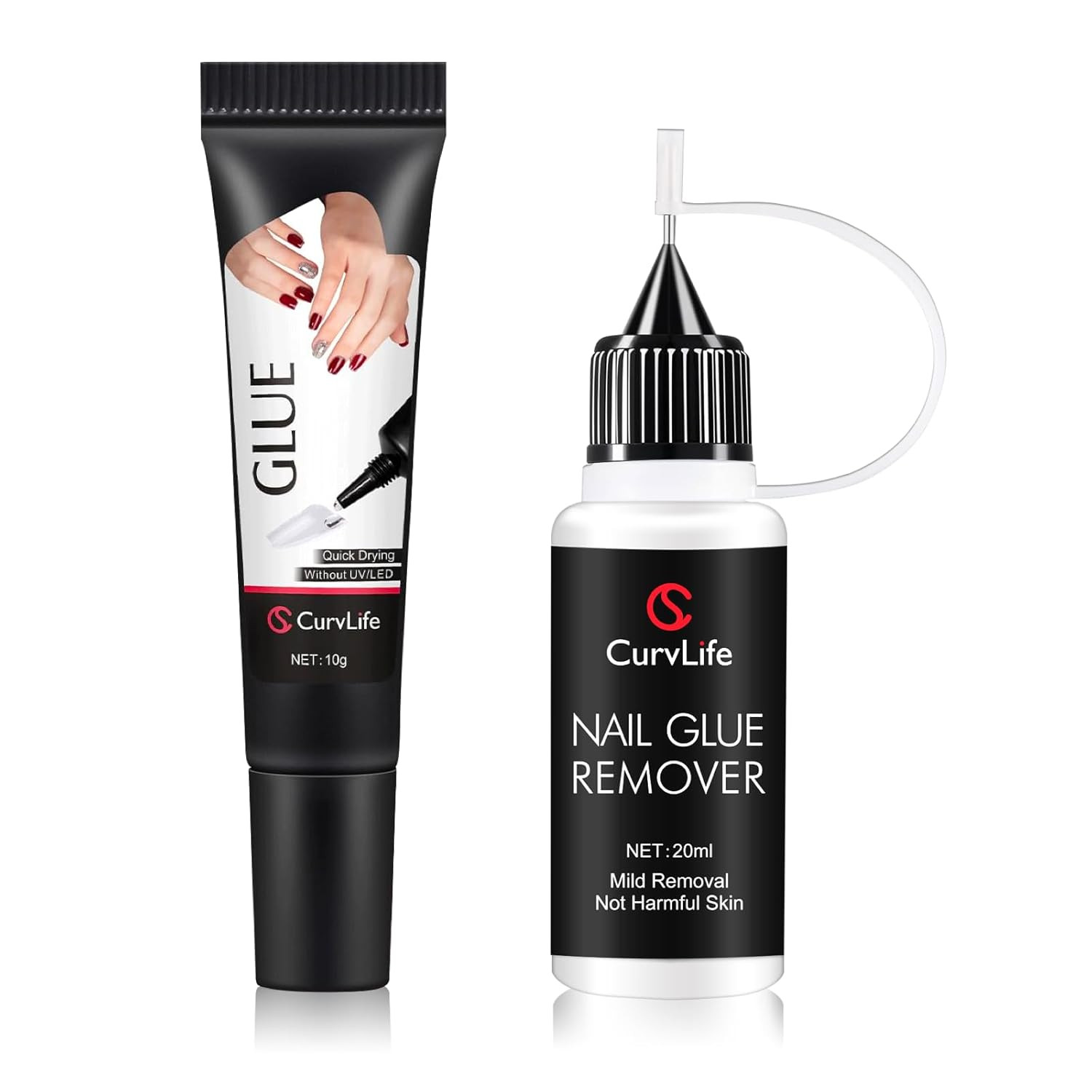 10G Semi-Solid Glue and 20Ml Pinpoint Glue Remover Kit – Gel for Press on Nails,