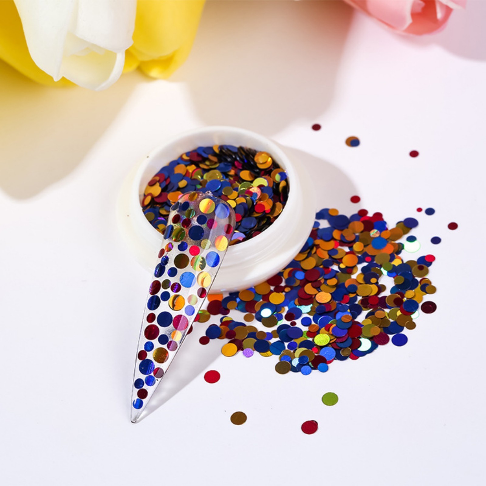 30/60gram Metallic Color Sequins Loose Flakes Round Dots 3-6mm Nail Art Tips