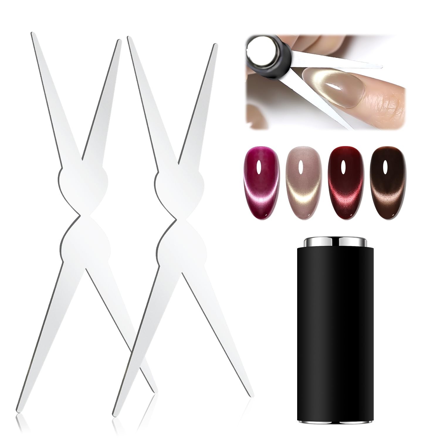 Lightweight Double Head Cat Eye Magnet Tool for V Shape & Smile Line Designs