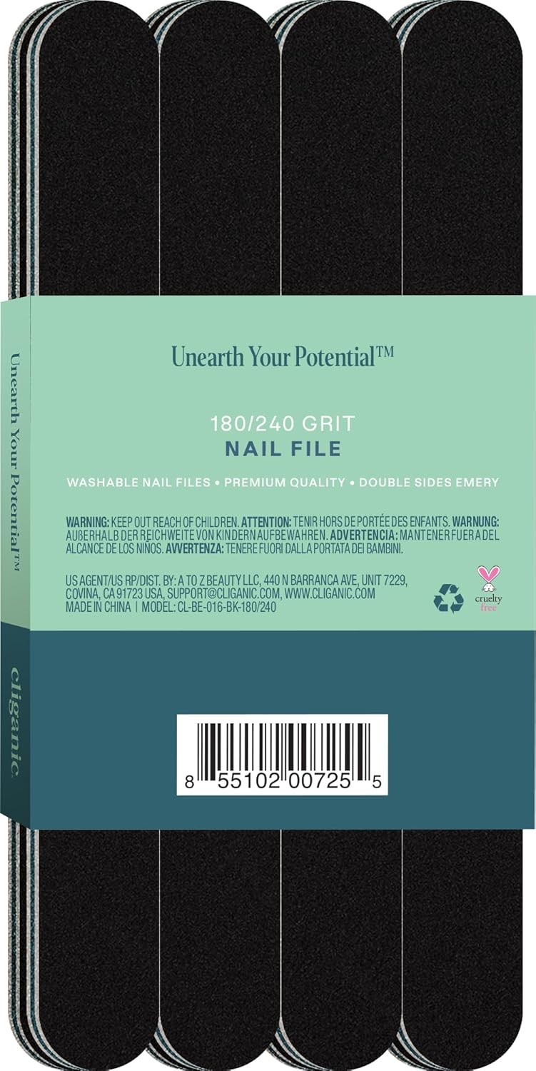 Nail File Set: 180/240 Grit | Profal Emery Boards for