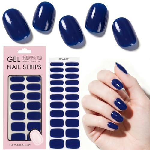 Sapphire Gel Nail Strips – Semi Cured – No UV LED Lamp Needed – Sapphire