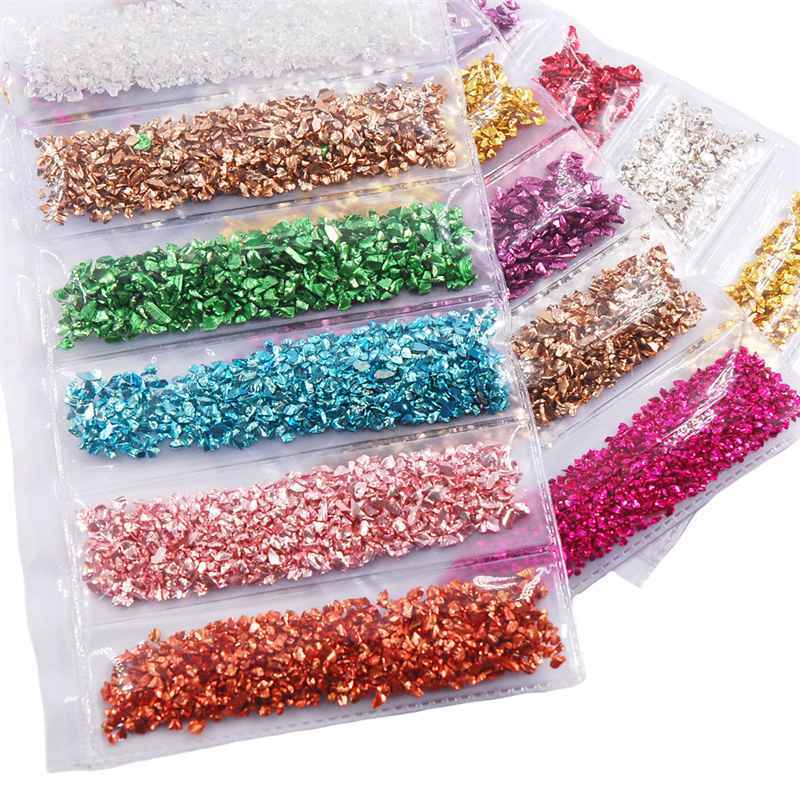 Nail art accessories Gold and Silver Fragments DIAMOND Products Cullet