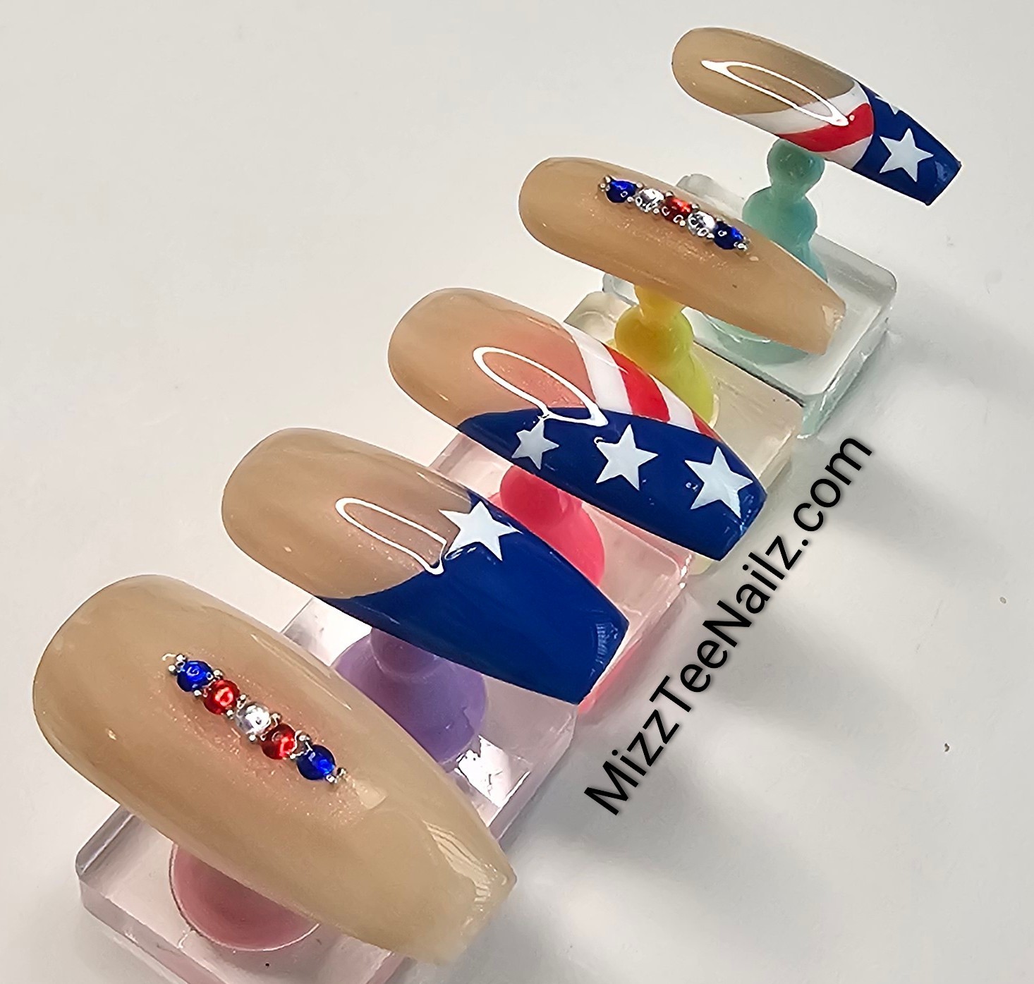 Press-On Nail Set # 109: ‘Merica