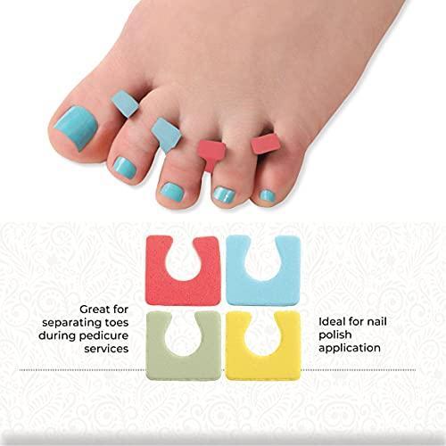 ForPro Sole Toe Separators, Assorted Colors, Individual Pedicure Toe Separators,