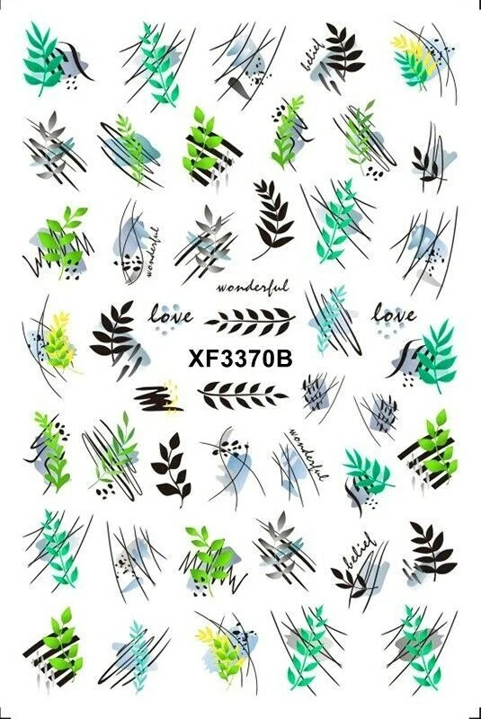 12Pcs Flower Nail Art Stickers Floral Butterfly Rose Women Girl Decorate NS36