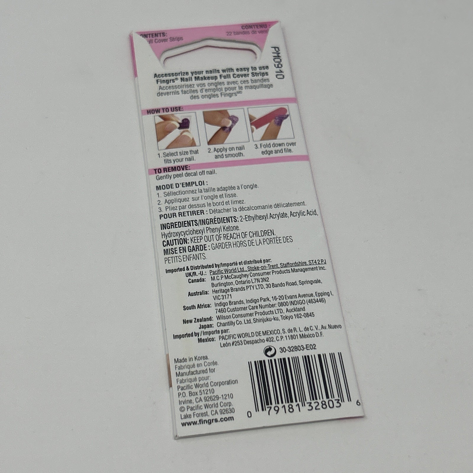 NEW Fing’rs Nail Makeup Y2K Ombré Glitter Art Stickers #32803 Pink Purple