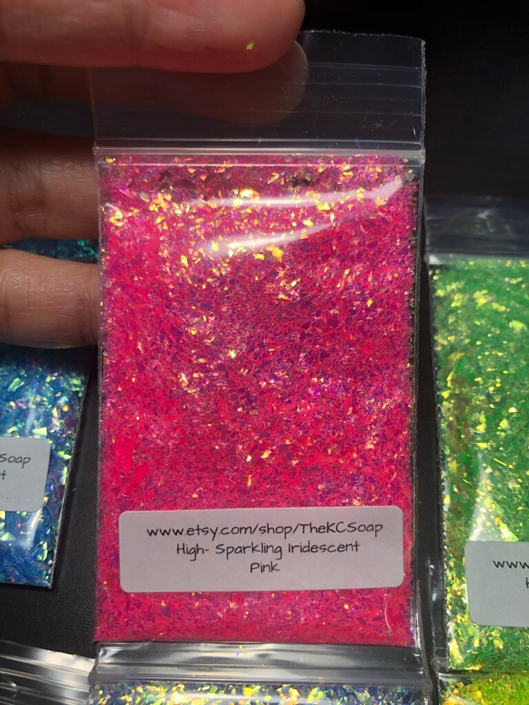 5G Iridescent High Sparkling Glitter Pink nail acrylic gel craft US Seller