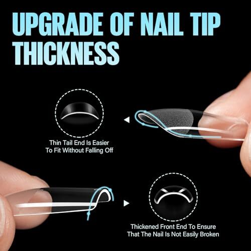 Medium Square Fake Nail Tips, Half Matte Acrylic Pre 240Pcs-Medium Square