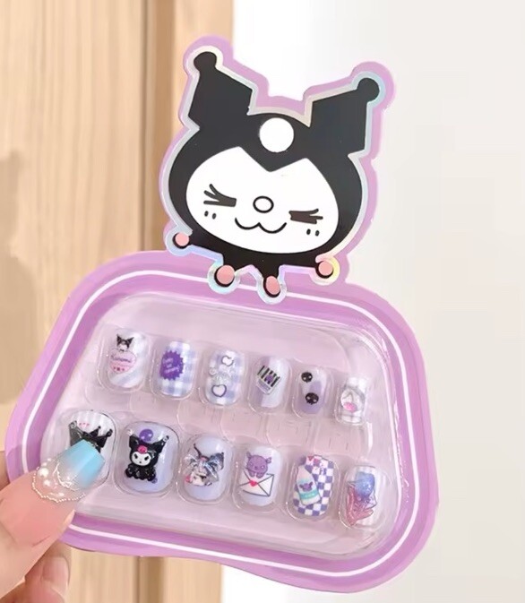3PC Cute Kuromi Cartoon Press On Nails
