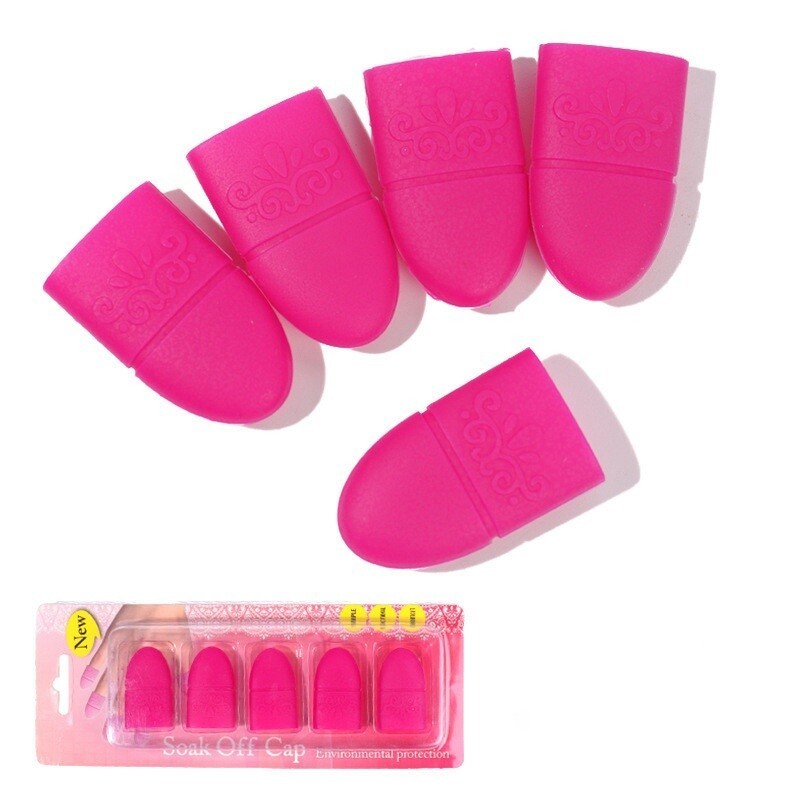 Removal Caps Remover Reusable Clips Fingertips Gel Polish Soak Nail Art Silicone