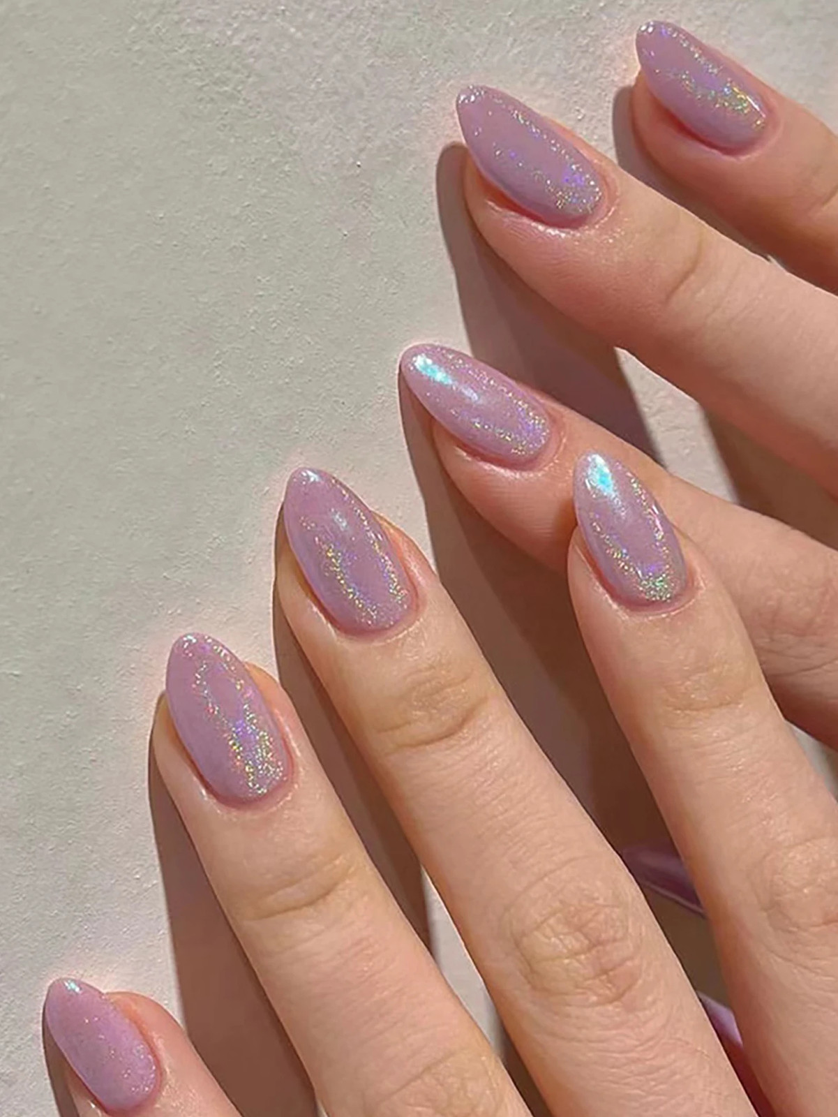 24pcs Pink Cat Eye Glitter Press On Nails With Jelly Glue