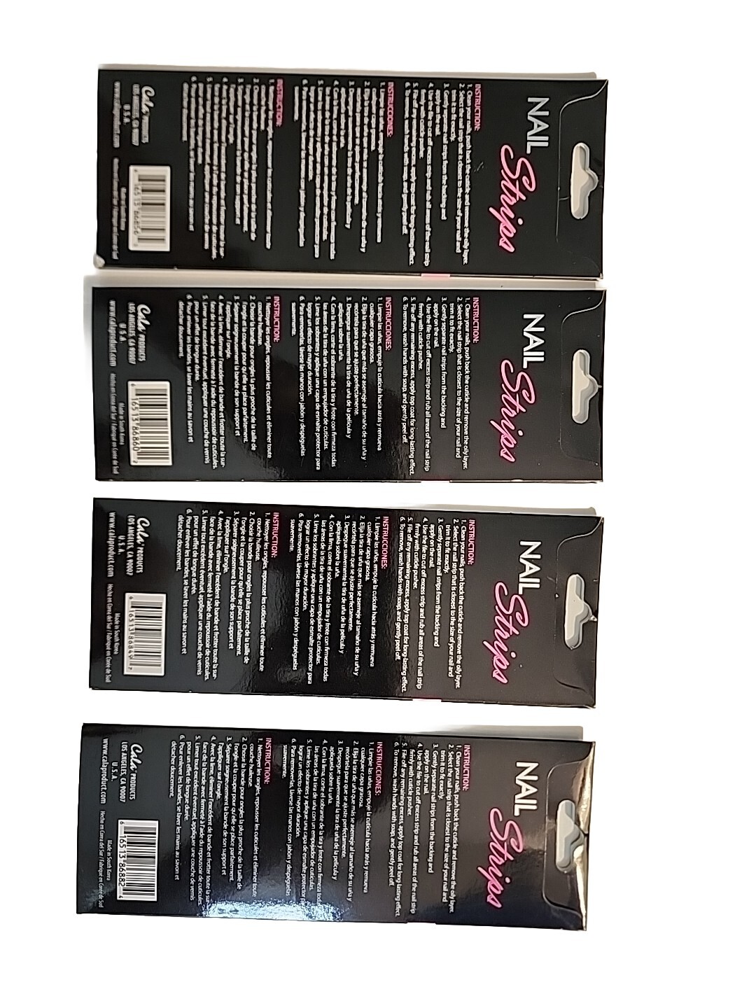 Lot Of 4 Cala Nail Strips. Oblong, Single Use. #86856, #86882, #86849 & 86860