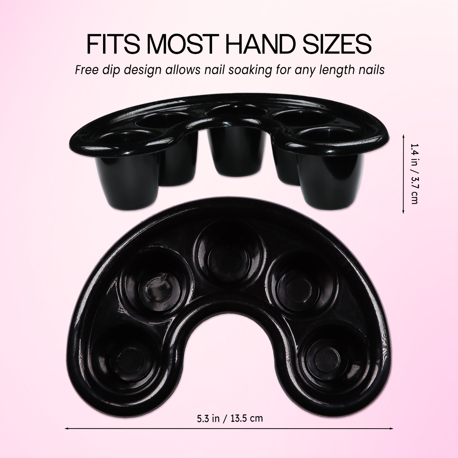 Beauticom Manicure Bowl Nail Art Hand Soak Treatment Tray Black – 5 Finger Slots