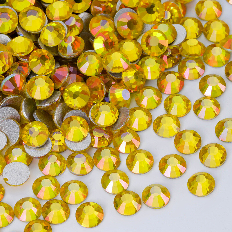 NEW Color Golden Light Crystal Glass Flatback Rhinestones Nail Art Clothes Decor