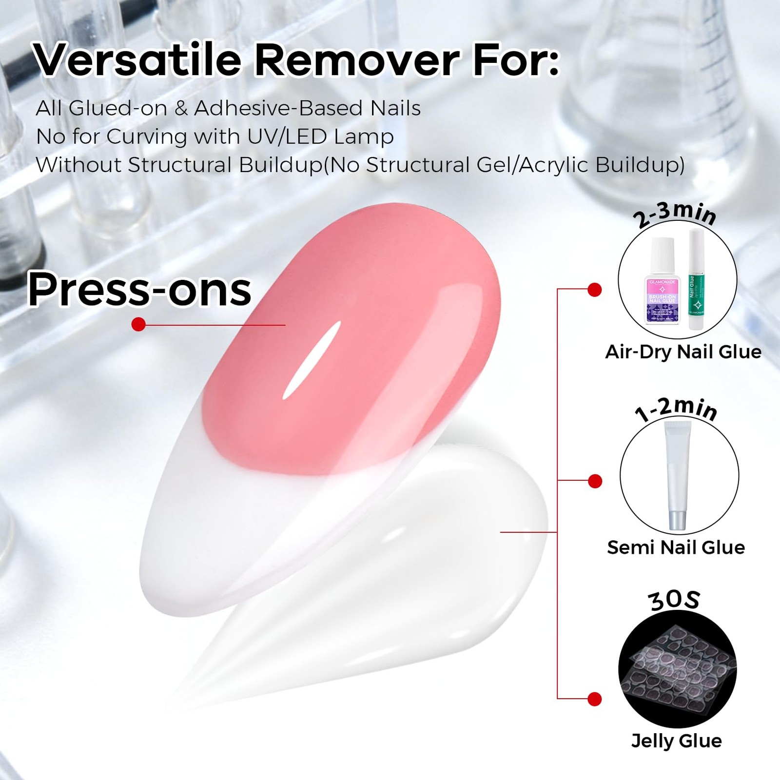Glamonade Press on Nail Glue Remover: Pinpoint Fake 1.33 Fl Oz (Pack of 1)