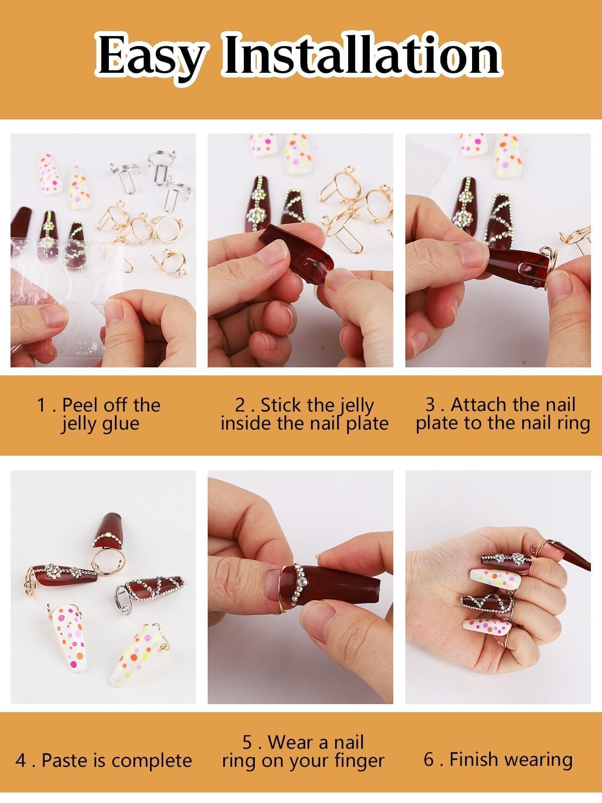 20PCS Adjustable Nail Rings Set – Adjustable Wudu Fingernail Rings Set With 1…
