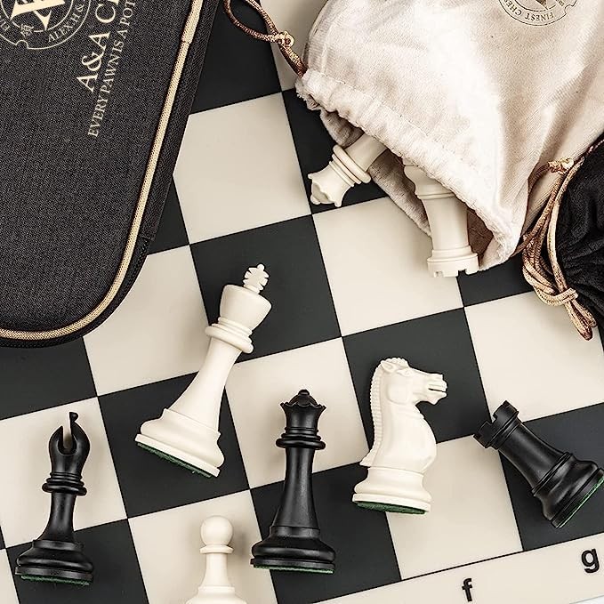 A&A Tournament 3.75”(9.5cm) King Height / 2.25”(5.7cm) Square, Off-white