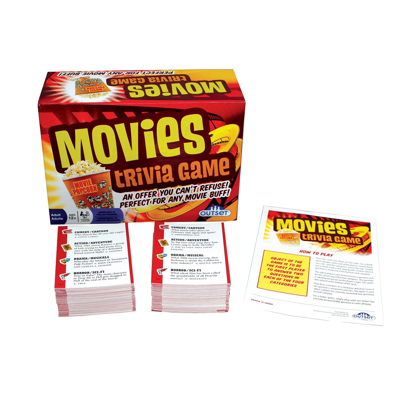 Outset Media Movies Trivia Game – Party – 7 inches x 5 x 3