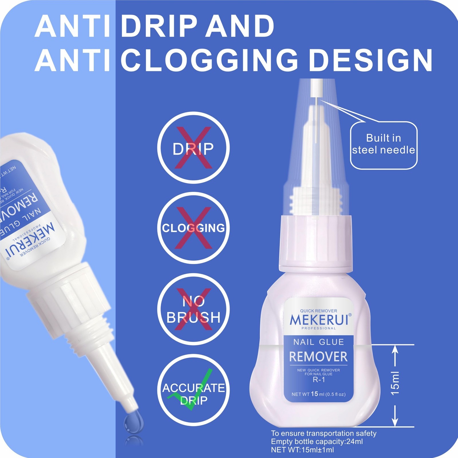 Nail Glue & Remover Kit – 30+ Days Long-Lasting Gel, No UV Light, Quick Dropper